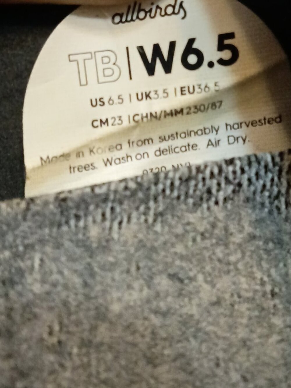 Allbirds Tree Breezers Black Gray Knit Ballet Flats Women’s Size 6.5 - Picture 8 of 8
